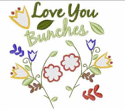Love You Bunches Machine Embroidery Design