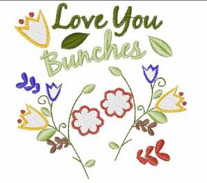 Picture of Love You Bunches Machine Embroidery Design