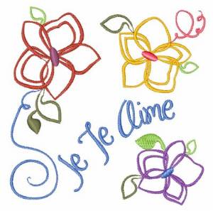 Picture of Je Te Aime Machine Embroidery Design