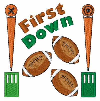 First Down Machine Embroidery Design