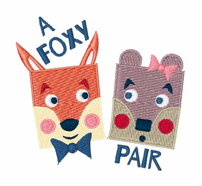 Foxy Pair Machine Embroidery Design