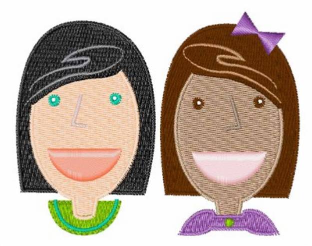 Picture of Girl Friends Machine Embroidery Design