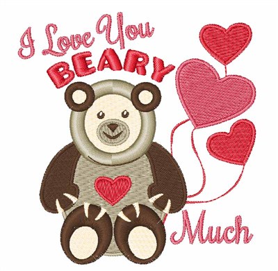 Love You Beary Much Machine Embroidery Design