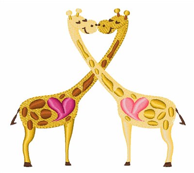 Love Giraffes Machine Embroidery Design