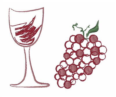 Wine Grapes Machine Embroidery Design