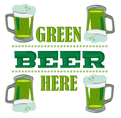 Green Beer Here Machine Embroidery Design