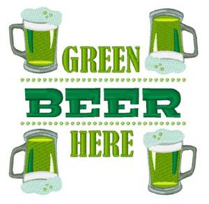 Picture of Green Beer Here Machine Embroidery Design