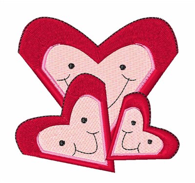 Happy Hearts Machine Embroidery Design