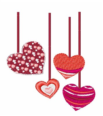 Valentine Hearts Machine Embroidery Design