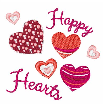Happy Hearts Machine Embroidery Design