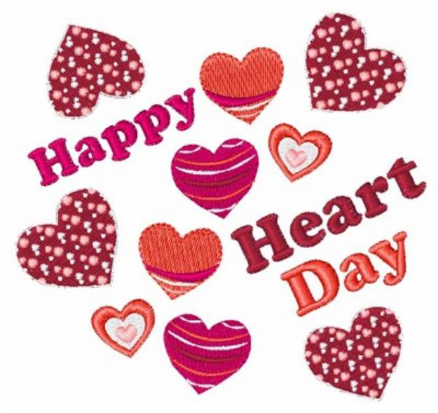 Picture of Happy Heart Day Machine Embroidery Design