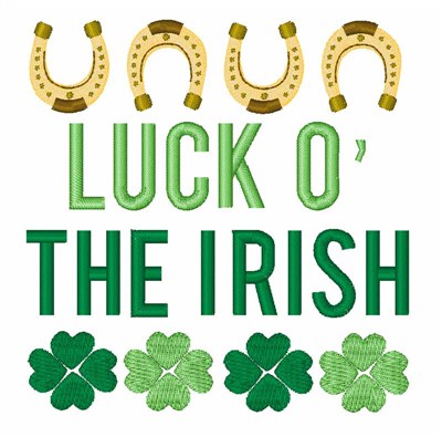 Luck O Irish Machine Embroidery Design