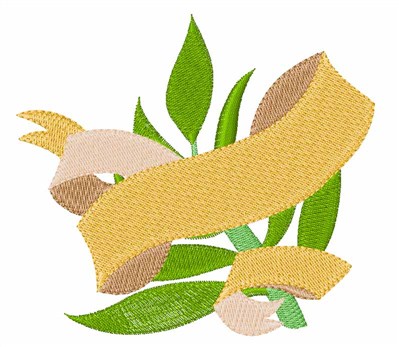 Banner & Leaves Machine Embroidery Design
