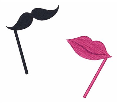 Moustache & Lips Machine Embroidery Design