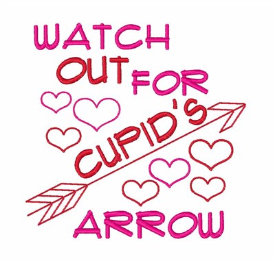 Cupids Arrow Machine Embroidery Design