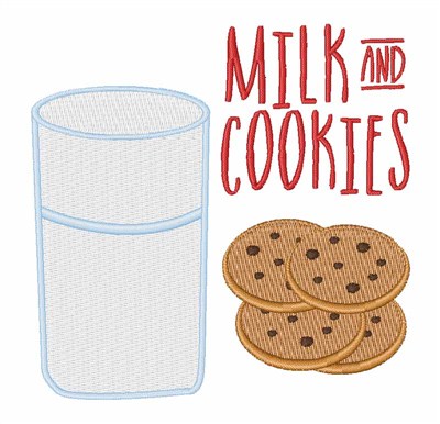 Milk And Cookies Machine Embroidery Design