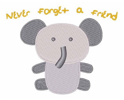 Elephant Friend Machine Embroidery Design