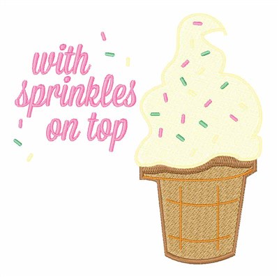 Sprinkled Ice Cream Machine Embroidery Design