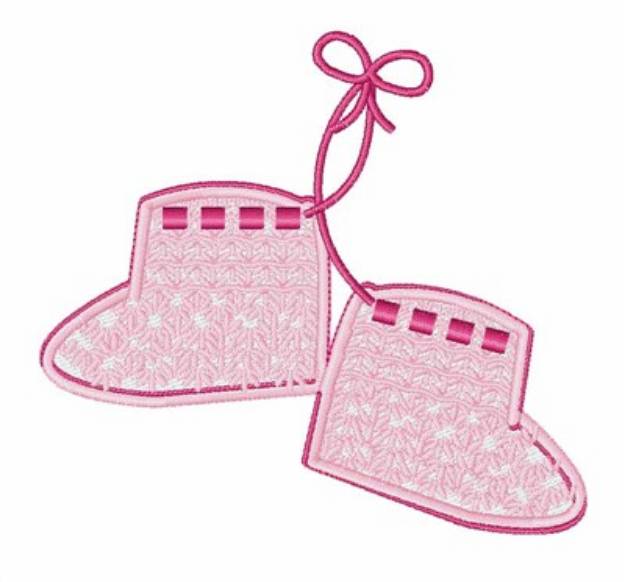 Picture of Pink Booties Machine Embroidery Design