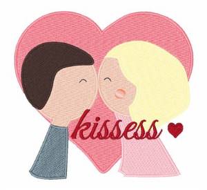 Picture of Valentine Kisses Machine Embroidery Design