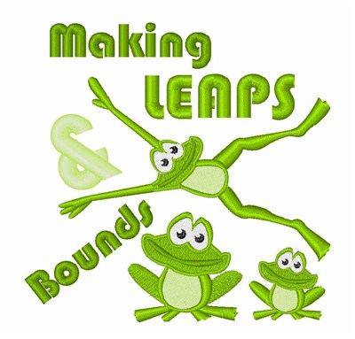 Leaps & Bounds Frogs Machine Embroidery Design