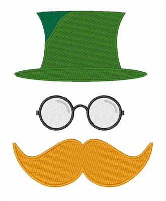 Irish Hat & Mustache Machine Embroidery Design