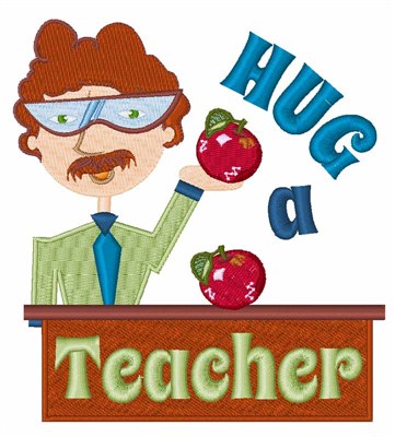 Hug A Teacher Machine Embroidery Design