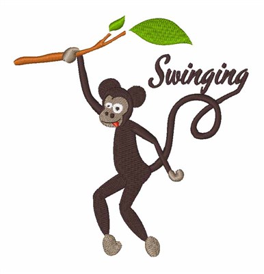 Swinging Monkey Machine Embroidery Design