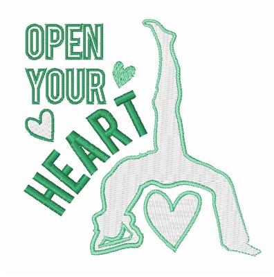 Open Your Heart Yoga Machine Embroidery Design