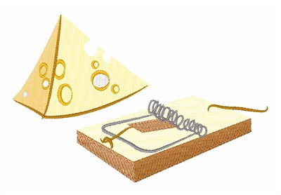 Mouse Trap Cheese Machine Embroidery Design