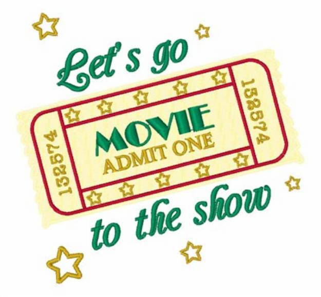 Picture of Movie Night Ticket Stub Machine Embroidery Design