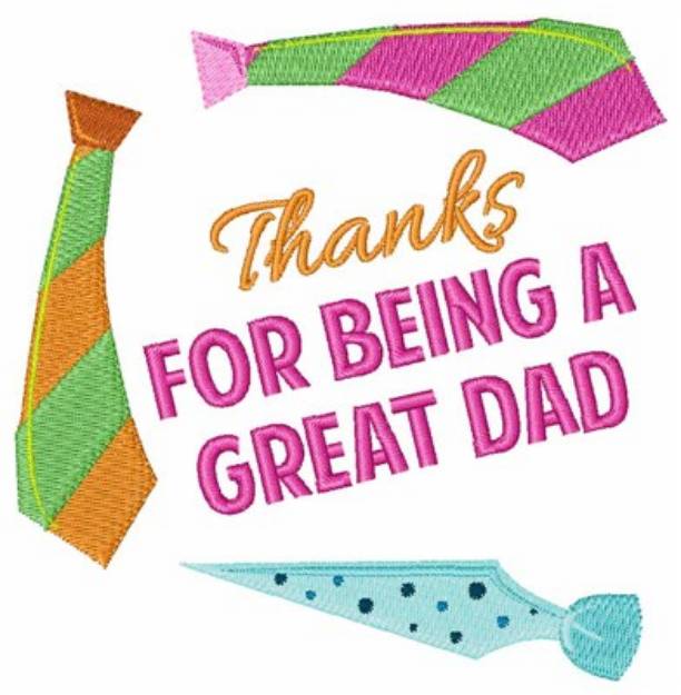 Picture of Thanks Dad! Machine Embroidery Design