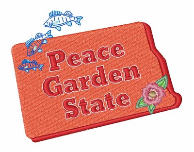 Peace Garden State ND Machine Embroidery Design