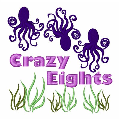 Crazy Eights Octopus Machine Embroidery Design