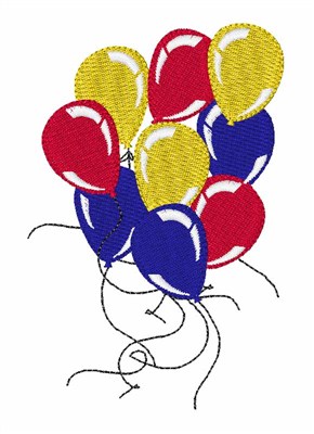 Balloons Lets Party Machine Embroidery Design