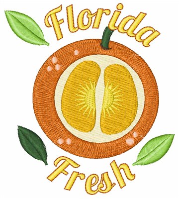 Florida Fresh Orange Machine Embroidery Design