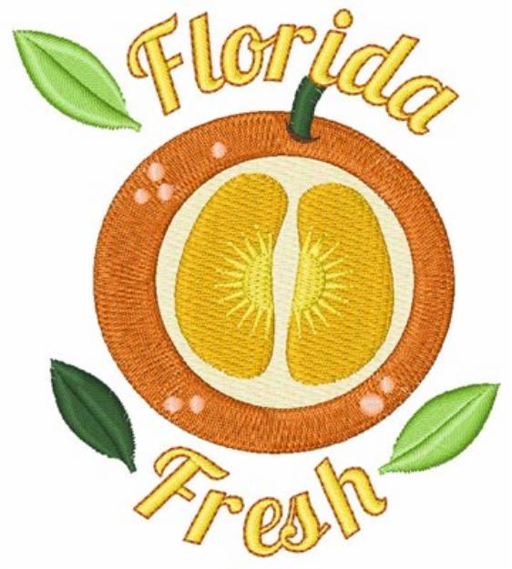 Picture of Florida Fresh Orange Machine Embroidery Design