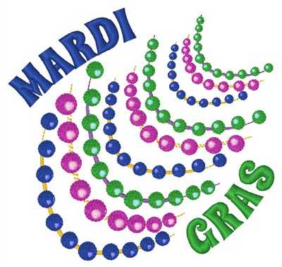 Mardi Gras Beads Machine Embroidery Design