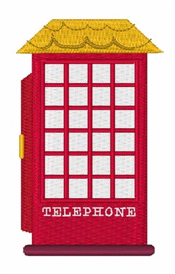 Telephone Booth Machine Embroidery Design