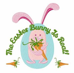 Picture of Easter Bunny Is Real Machine Embroidery Design