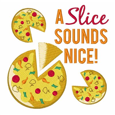 A Slice Of Pizza Machine Embroidery Design