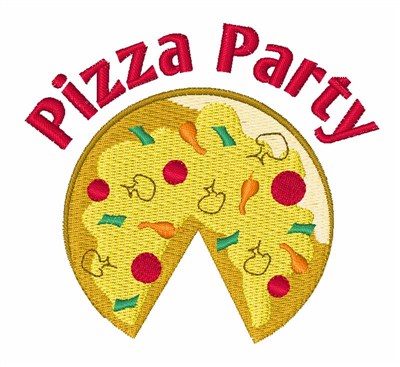 Pizza Party Machine Embroidery Design