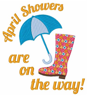 April Showers Are Coming! Machine Embroidery Design