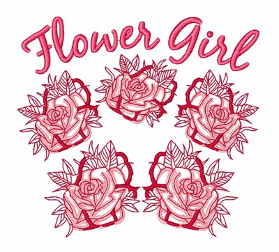 Flower Girl Machine Embroidery Design