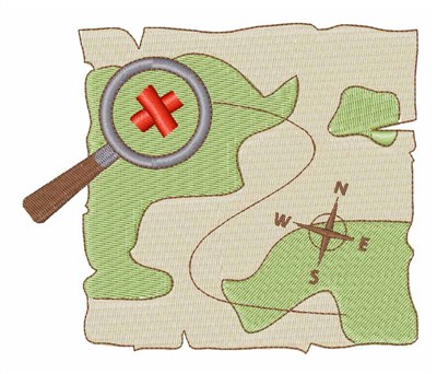 Treasure Hunt Map Machine Embroidery Design