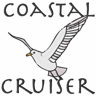 Coastal Cruiser Seagull Machine Embroidery Design