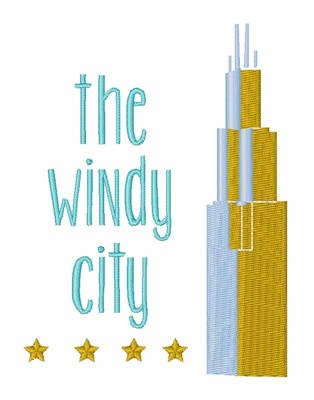 Chicago The Windy City Machine Embroidery Design