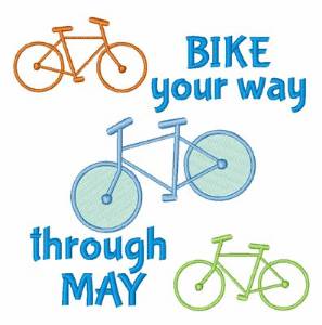 Picture of Bike Through May Machine Embroidery Design