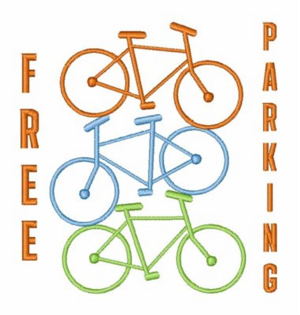 Picture of Free Parking Bicycle Machine Embroidery Design