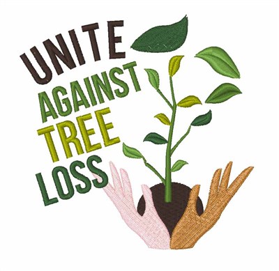 Unite Against Tree Loss Machine Embroidery Design